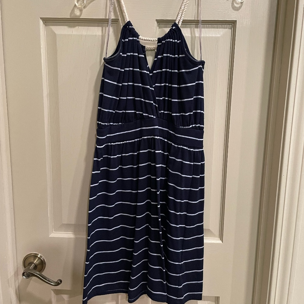 Navy and White Nautical Striped Mini Dress